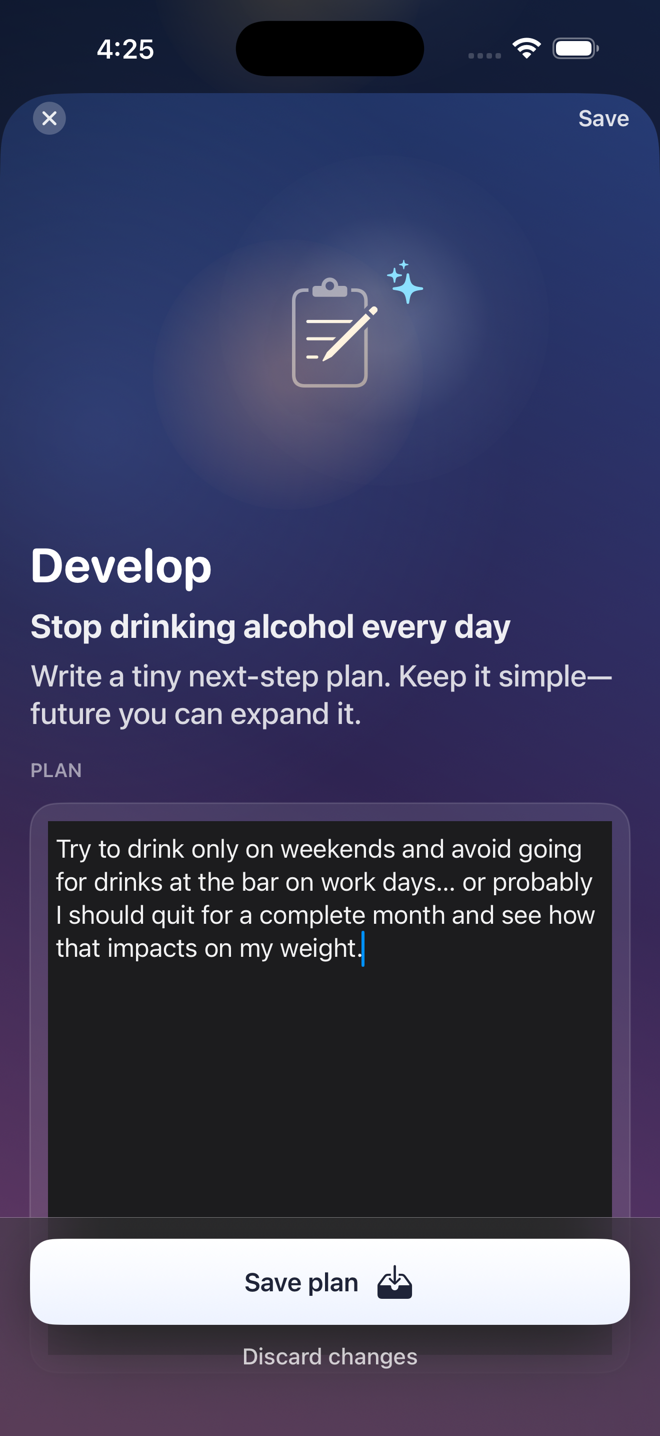 MindStorm onboarding develop screen